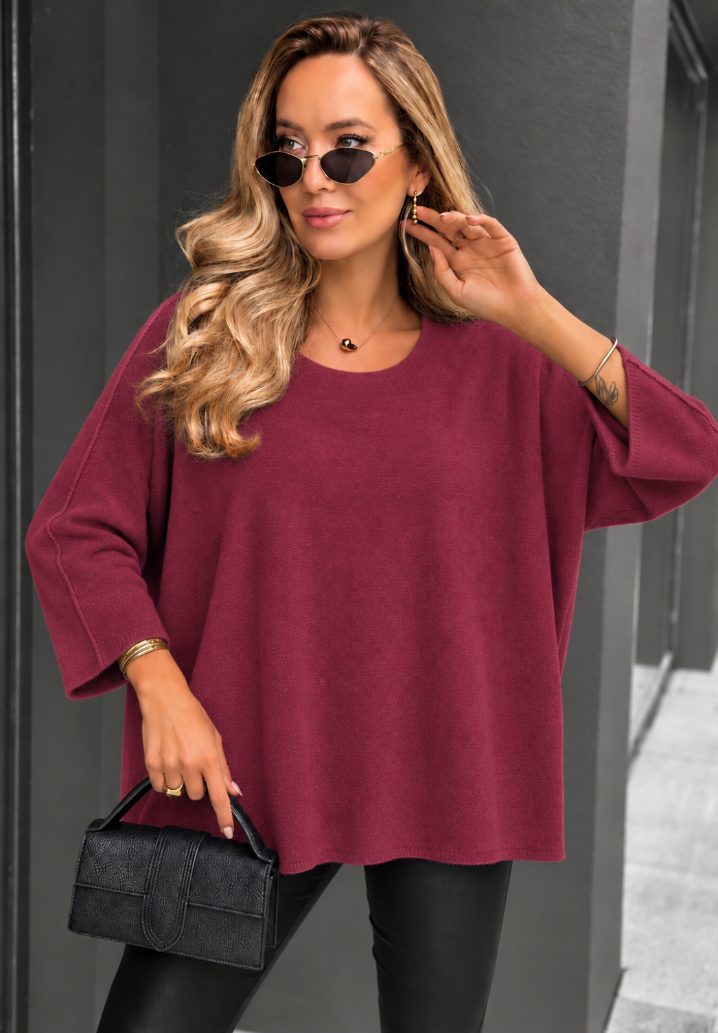 Μπλούζα πλεκτή oversized με απαλή υφή