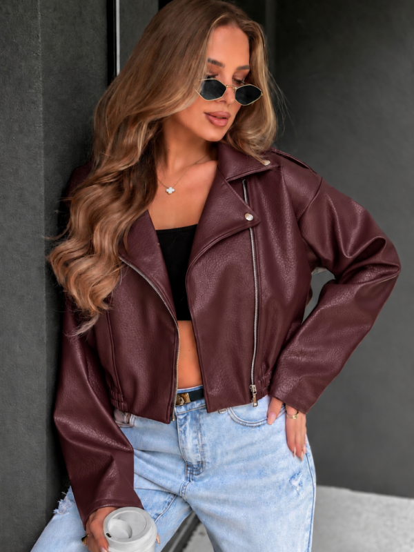 Jacket δερματίνη κοντό με φερμουάρ